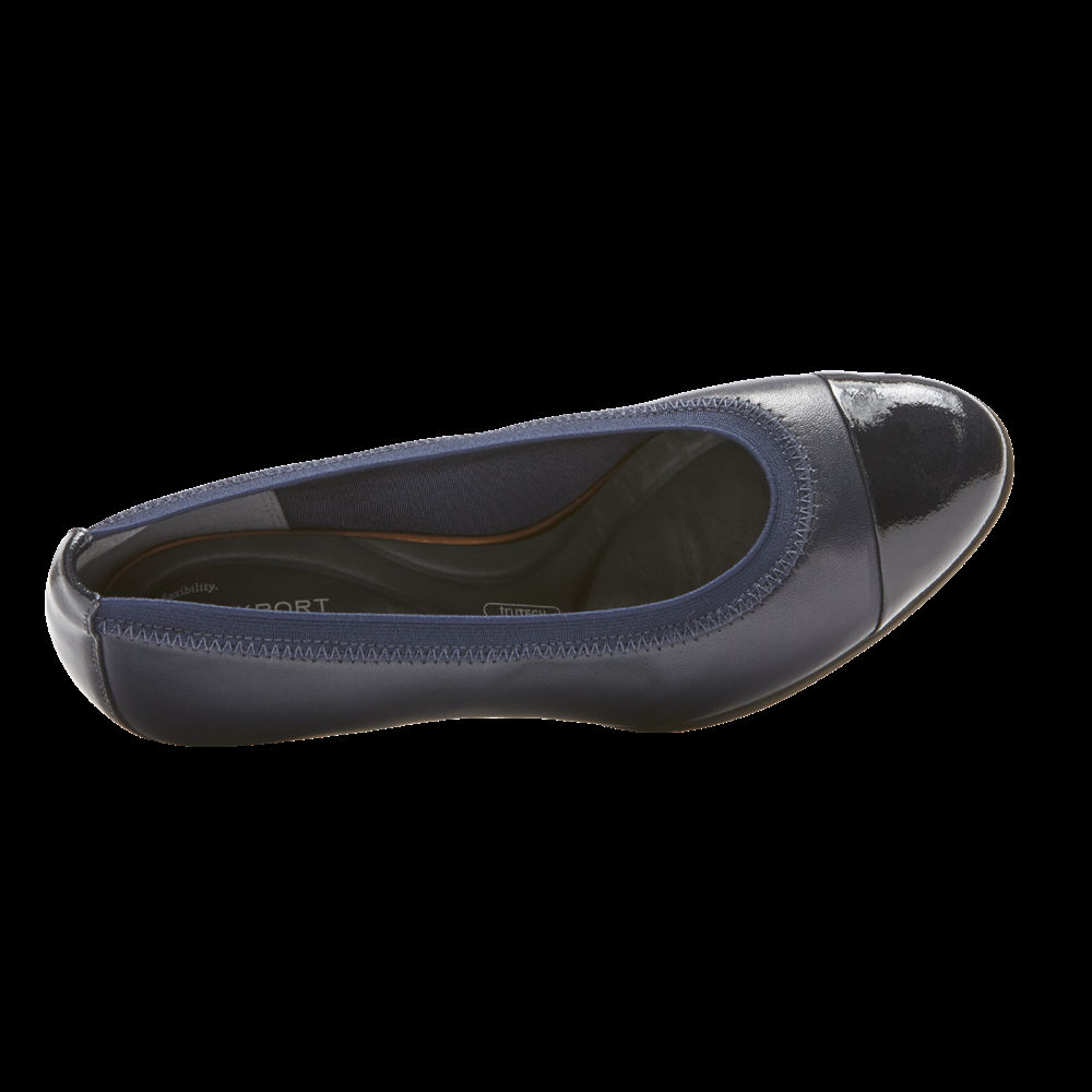 Rockport Pumps Dam Marinblå - Total Motion Esty Luxe Cap Toe - VQABF4053